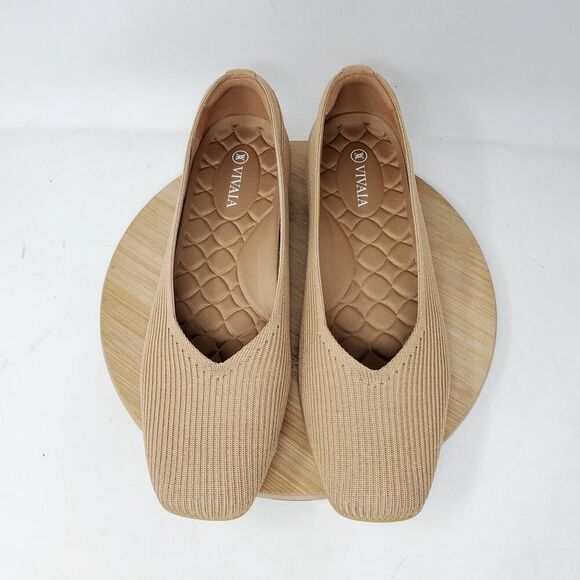 Vivaia Margot 2.0‎ Shoes Womens 40 V-Cut Square Toe Slip On Ballet Flat - Picture 4 of 13
